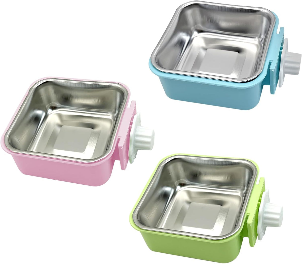 Stainless Steel Dog Bowls Set Removable no tip Puppy Food and Water Feeder Bowl Basic Metal Small Dog Bowls for Dogs Cats Rabbit Guinea Pigs Ferret