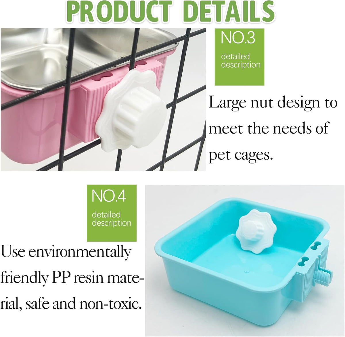 Stainless Steel Dog Bowls Set Removable no tip Puppy Food and Water Feeder Bowl Basic Metal Small Dog Bowls for Dogs Cats Rabbit Guinea Pigs Ferret