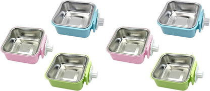 Stainless Steel Dog Bowls Set Removable no tip Puppy Food and Water Feeder Bowl Basic Metal Small Dog Bowls for Dogs Cats Rabbit Guinea Pigs Ferret