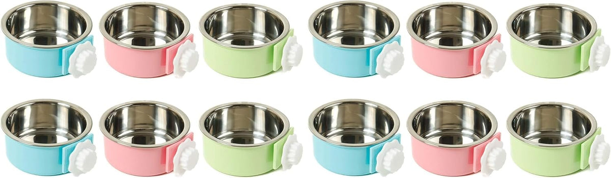 Stainless Steel Dog Bowls Set Removable no tip Puppy Food and Water Feeder Bowl Basic Metal Small Dog Bowls for Dogs Cats Rabbit Guinea Pigs Ferret