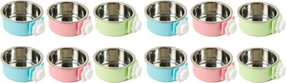 Stainless Steel Dog Bowls Set Removable no tip Puppy Food and Water Feeder Bowl Basic Metal Small Dog Bowls for Dogs Cats Rabbit Guinea Pigs Ferret