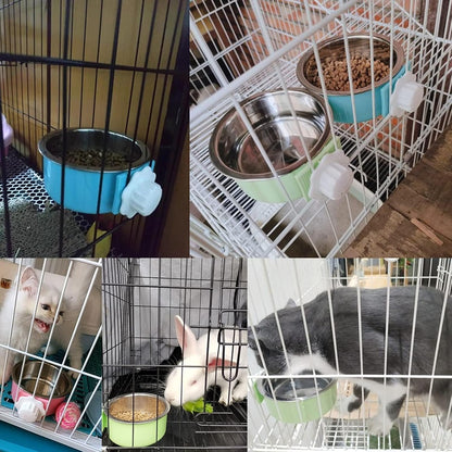 Stainless Steel Dog Bowls Set Removable no tip Puppy Food and Water Feeder Bowl Basic Metal Small Dog Bowls for Dogs Cats Rabbit Guinea Pigs Ferret