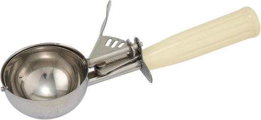 No.10 Ice Cream Disher with Plastic Handle, Size 10, 3 3/4 oz capacity, Ivory, Stainess Steel