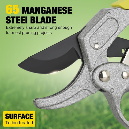 Pruning Shears Garden Shears 7.8" Professional Garden Scissors Sharp 65 Manganese Steel Blade Heavy Duty Clippers Hand Pruners for Cutting Fresh Flowers Branch Plant Trimming Gardening Tools