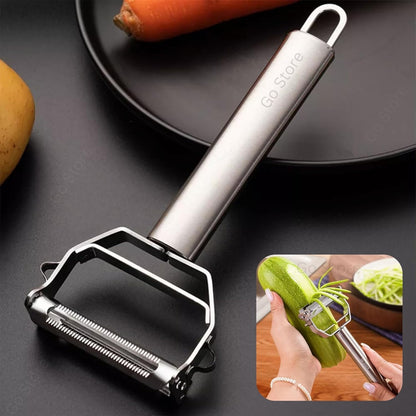 Go Store Stainless Steel Dual Blade Vegetable Peeler and Julienne Slicer, Silver