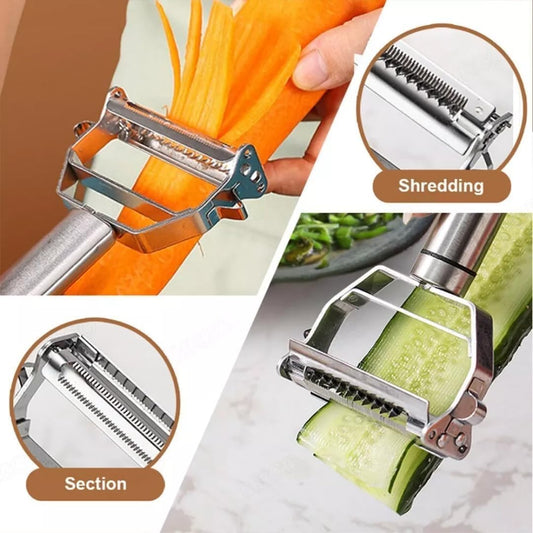 Go Store Stainless Steel Dual Blade Vegetable Peeler and Julienne Slicer, Silver