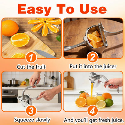 Fresh Fruit Juice Extractor,2026 Upgraded Aluminum Alloy Fresh Fruit Juice Extractor, Hand Press Juicer with Ergonomic Grip,Lemon Juicers,Easy to Clean Efficient Extraction of Citrus