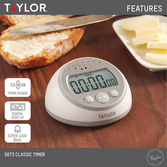Digital Timer Counts Up and Down for School, Learning, Projects, and Kitchen Tasks, Super Loud Digital Timer, Gray