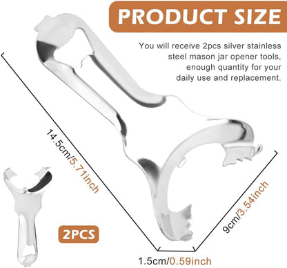 2pcs Mason Jar Opener,Non‑Dent Lid Remover with Built‑In Bottle Opener