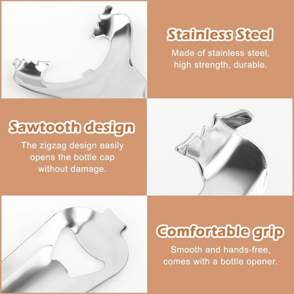 2pcs Mason Jar Opener,Non‑Dent Lid Remover with Built‑In Bottle Opener