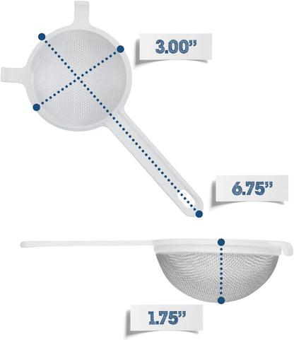 Nylon Mesh Strainer 2 Pack - Strain Your Wide Mouth Mason Jar Batches - Less Mess, Less Waste - Strain Your Water Kefir Grains - Homebrewing And Kitchen Essential - 2 Strainers - 3"