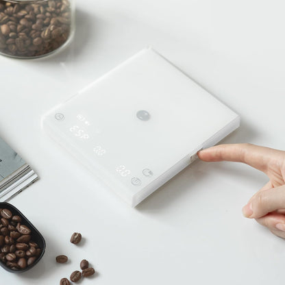Coffee Scale Basic 2.0 Electronic Espresso Scale with Water Flow Rate and Timer Function, Free Switching of Ounce/kg Units, Digital Scale for Kitchen/Baking/Cooking, Black