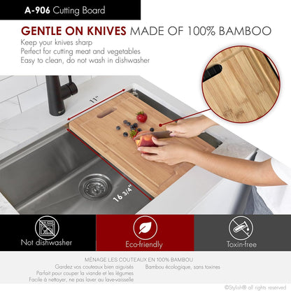 Workstation Kitchen Sink Accessories Kit. Includes: Colander, Drying Rack and Cutting Board for 17 inches sink opening, A-919KIT