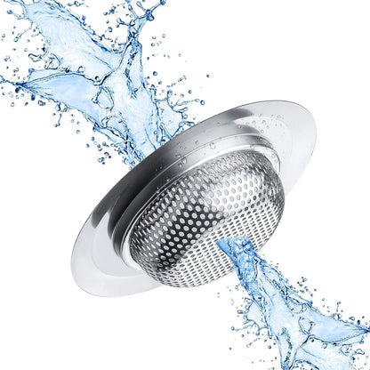 2Pcs Kitchen Sink Strainer, Stainless Steel Mesh Sink Drain Cover, Large Wide Rim 4.5" Diameter Sink Drain Strainer Basket Catcher