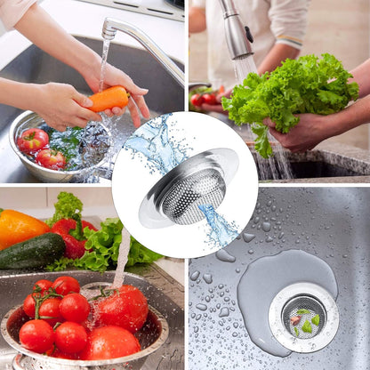 2Pcs Kitchen Sink Strainer, Stainless Steel Mesh Sink Drain Cover, Large Wide Rim 4.5" Diameter Sink Drain Strainer Basket Catcher