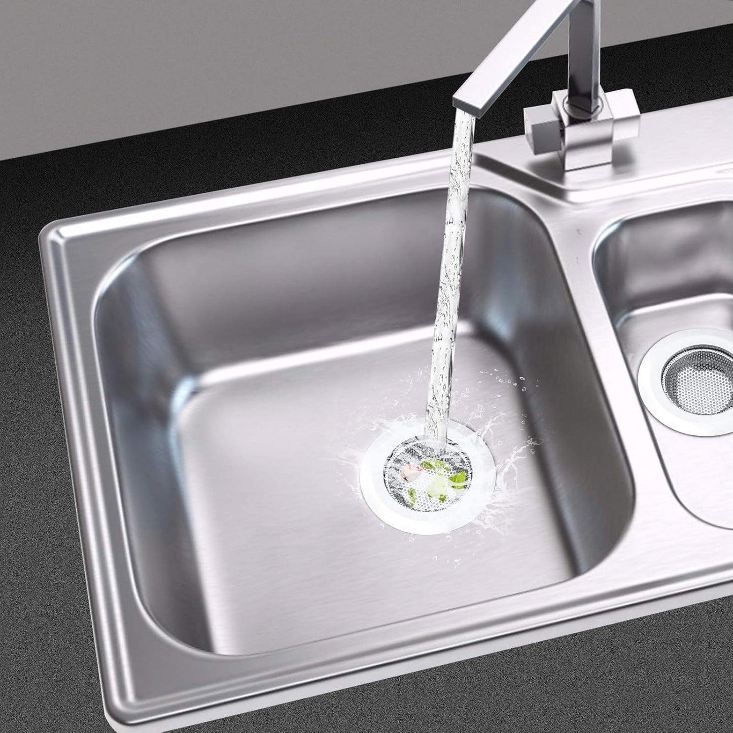 2Pcs Kitchen Sink Strainer, Stainless Steel Mesh Sink Drain Cover, Large Wide Rim 4.5" Diameter Sink Drain Strainer Basket Catcher