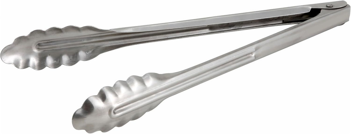 Stainless Steel, Coiled Spring Utility Tong Heavyweight, 12-Inch, Medium