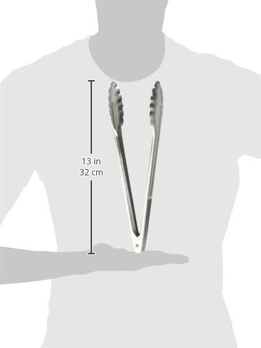 Stainless Steel, Coiled Spring Utility Tong Heavyweight, 12-Inch, Medium