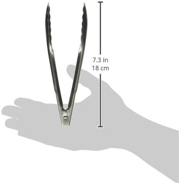 Stainless Steel, Coiled Spring Utility Tong Heavyweight, 12-Inch, Medium