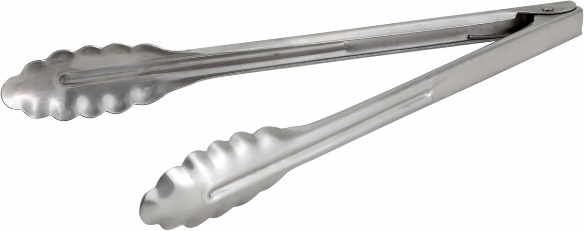 Stainless Steel, Coiled Spring Utility Tong Heavyweight, 12-Inch, Medium