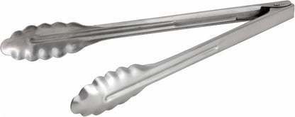 Stainless Steel, Coiled Spring Utility Tong Heavyweight, 12-Inch, Medium