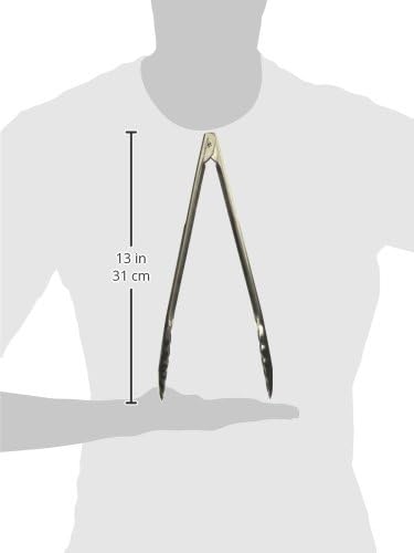 Stainless Steel, Coiled Spring Utility Tong Heavyweight, 12-Inch, Medium