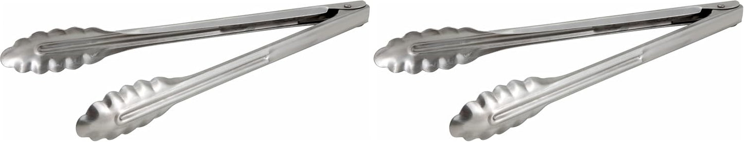 Stainless Steel, Coiled Spring Utility Tong Heavyweight, 12-Inch, Medium