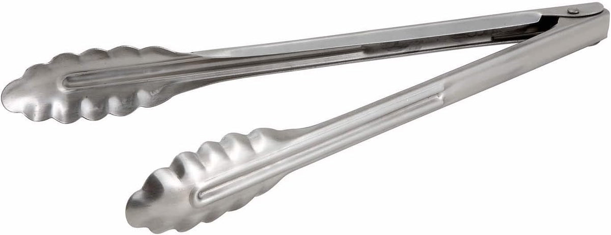 Stainless Steel, Coiled Spring Utility Tong Heavyweight, 12-Inch, Medium