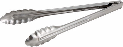 Stainless Steel, Coiled Spring Utility Tong Heavyweight, 12-Inch, Medium