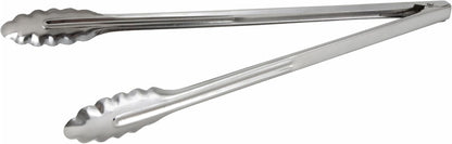 Stainless Steel, Coiled Spring Utility Tong Heavyweight, 12-Inch, Medium