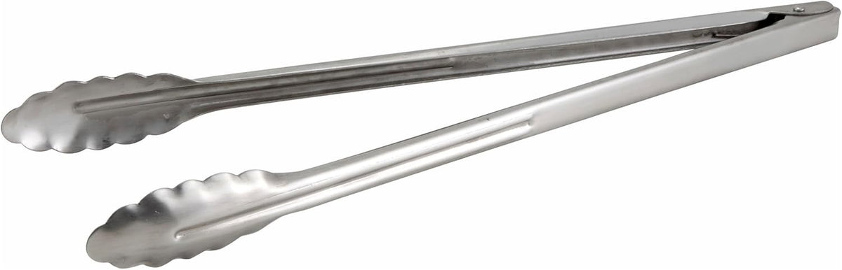 Stainless Steel, Coiled Spring Utility Tong Heavyweight, 12-Inch, Medium