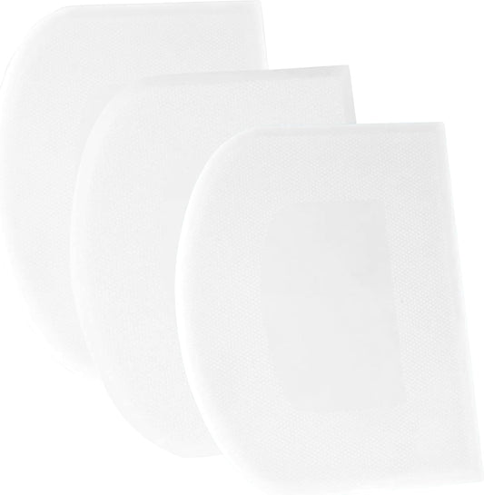 Dough Scraper Bench Scraper - 3P 4.7x3.7" Plastic Flexible Bowl Scraper, Sharp Edge & Angles Cake Scraper. Non-Slip Bakeware Decorating Tools Sculpting & Modeling Tools - Pure White - Colors B