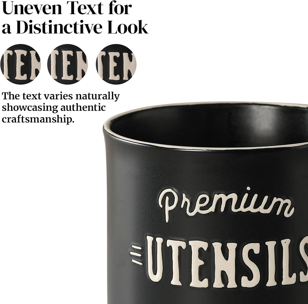 7.2″ Extra Large Kitchen Utensil Holder, Farmhouse Utensil Holder for Countertop, Ceramic Utensil Crock with Protection Cork Mat, Utensil Organizer for Kitchen Decor & Housewarming Gift, White