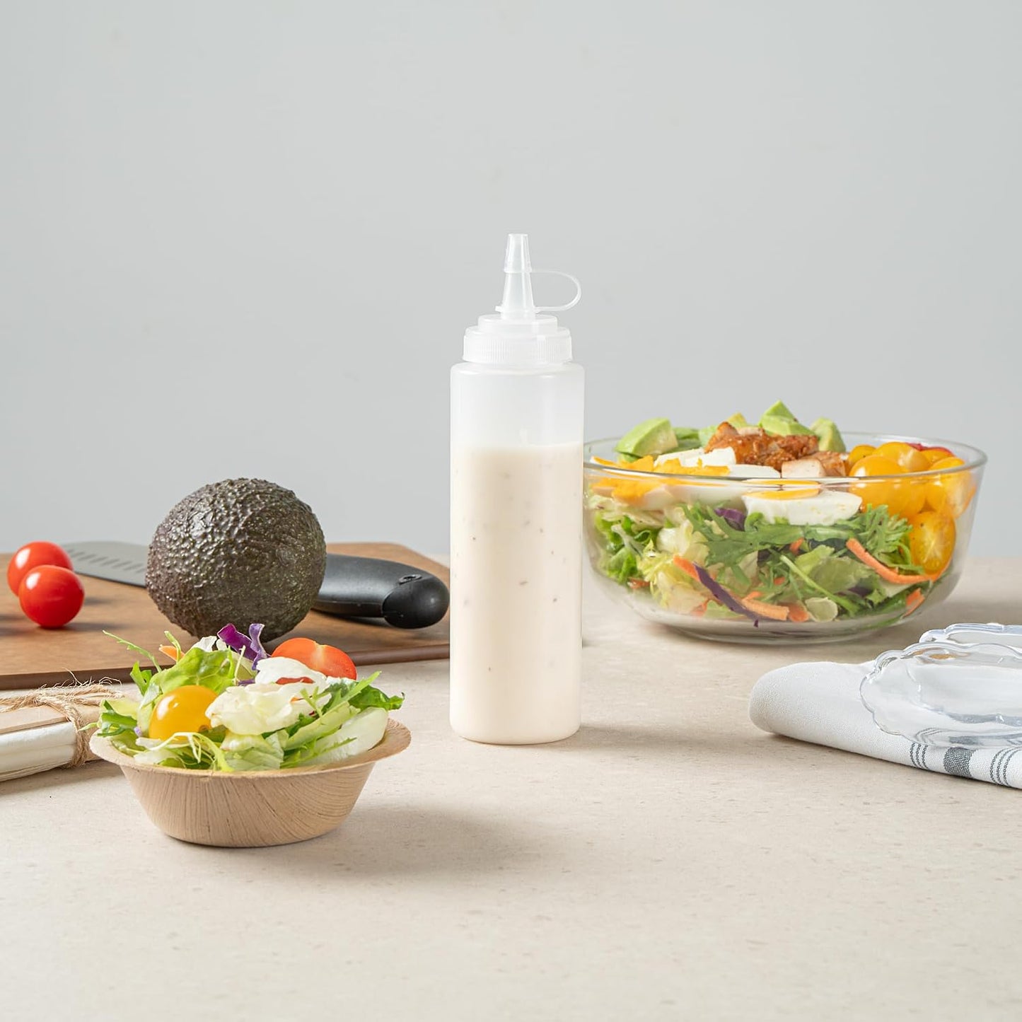 Plastic Squeeze Bottle 20 oz Refillable Condiment Bottle Large Valve Dishwashable Yellow Inverted Sauce Dispenser For Thick Condiments, Dressings, Batter, Sour Cream, And Syrups