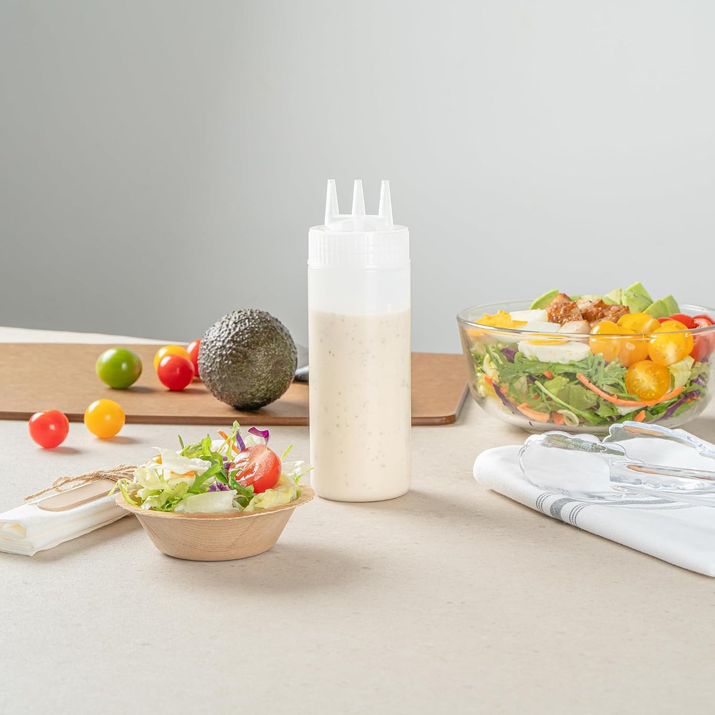 Plastic Squeeze Bottle 20 oz Refillable Condiment Bottle Large Valve Dishwashable Yellow Inverted Sauce Dispenser For Thick Condiments, Dressings, Batter, Sour Cream, And Syrups