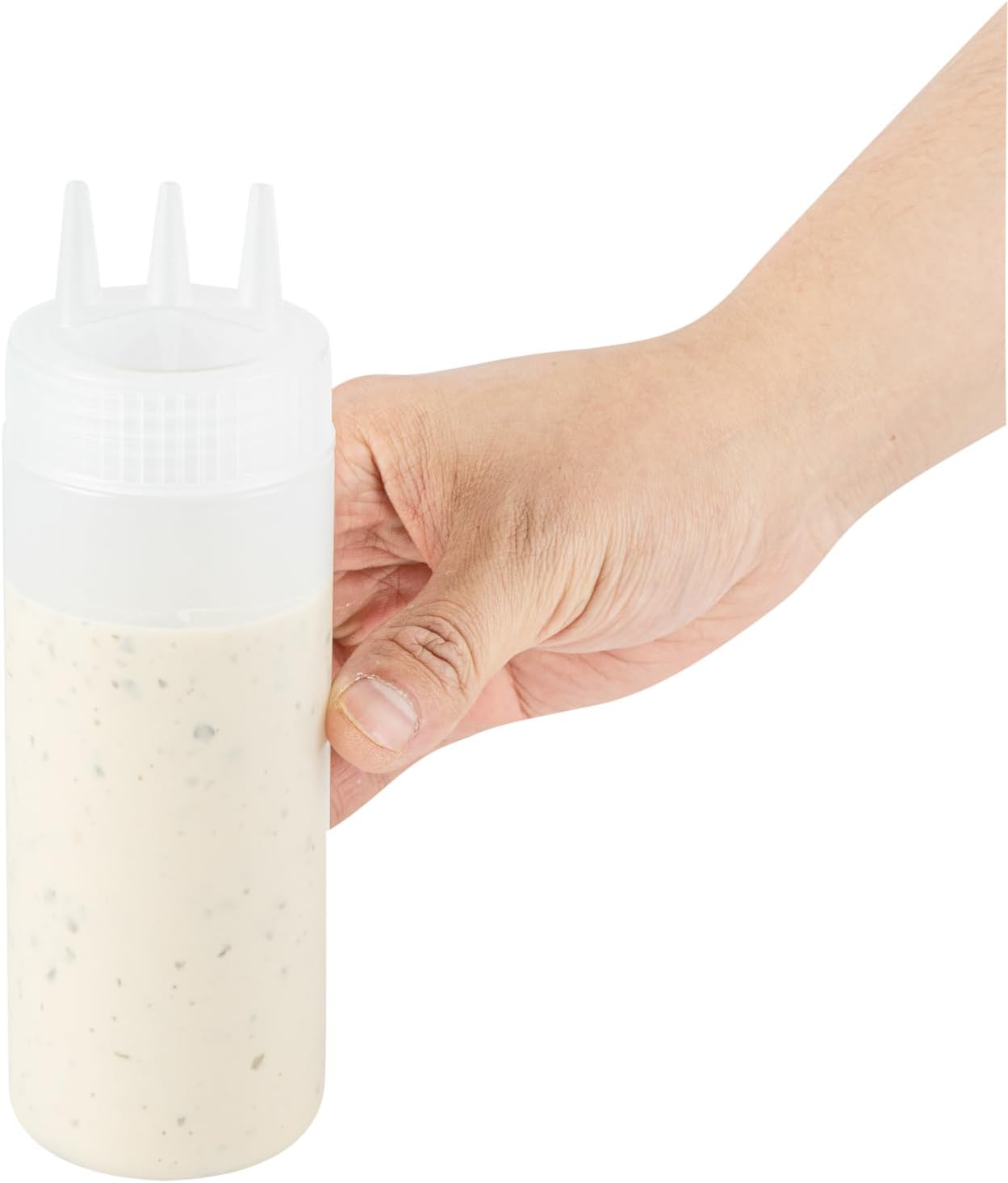 Plastic Squeeze Bottle 20 oz Refillable Condiment Bottle Large Valve Dishwashable Yellow Inverted Sauce Dispenser For Thick Condiments, Dressings, Batter, Sour Cream, And Syrups