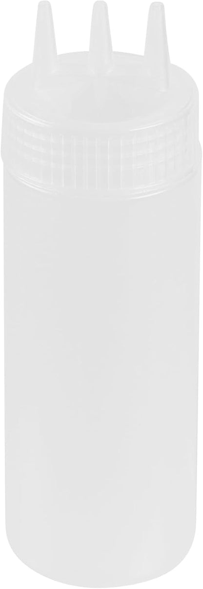 Plastic Squeeze Bottle 20 oz Refillable Condiment Bottle Large Valve Dishwashable Yellow Inverted Sauce Dispenser For Thick Condiments, Dressings, Batter, Sour Cream, And Syrups