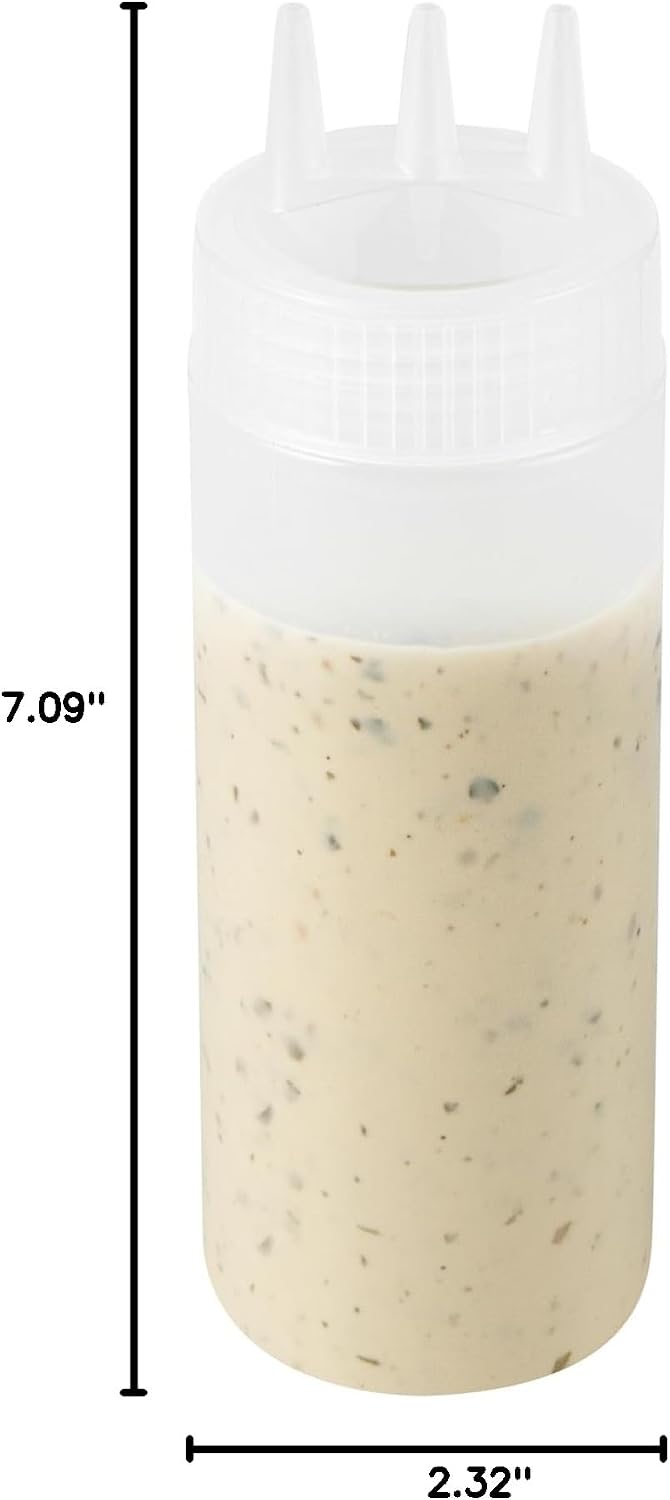 Plastic Squeeze Bottle 20 oz Refillable Condiment Bottle Large Valve Dishwashable Yellow Inverted Sauce Dispenser For Thick Condiments, Dressings, Batter, Sour Cream, And Syrups