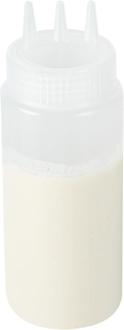 Plastic Squeeze Bottle 20 oz Refillable Condiment Bottle Large Valve Dishwashable Yellow Inverted Sauce Dispenser For Thick Condiments, Dressings, Batter, Sour Cream, And Syrups