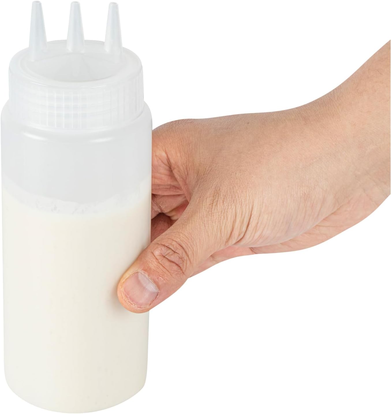 Plastic Squeeze Bottle 20 oz Refillable Condiment Bottle Large Valve Dishwashable Yellow Inverted Sauce Dispenser For Thick Condiments, Dressings, Batter, Sour Cream, And Syrups