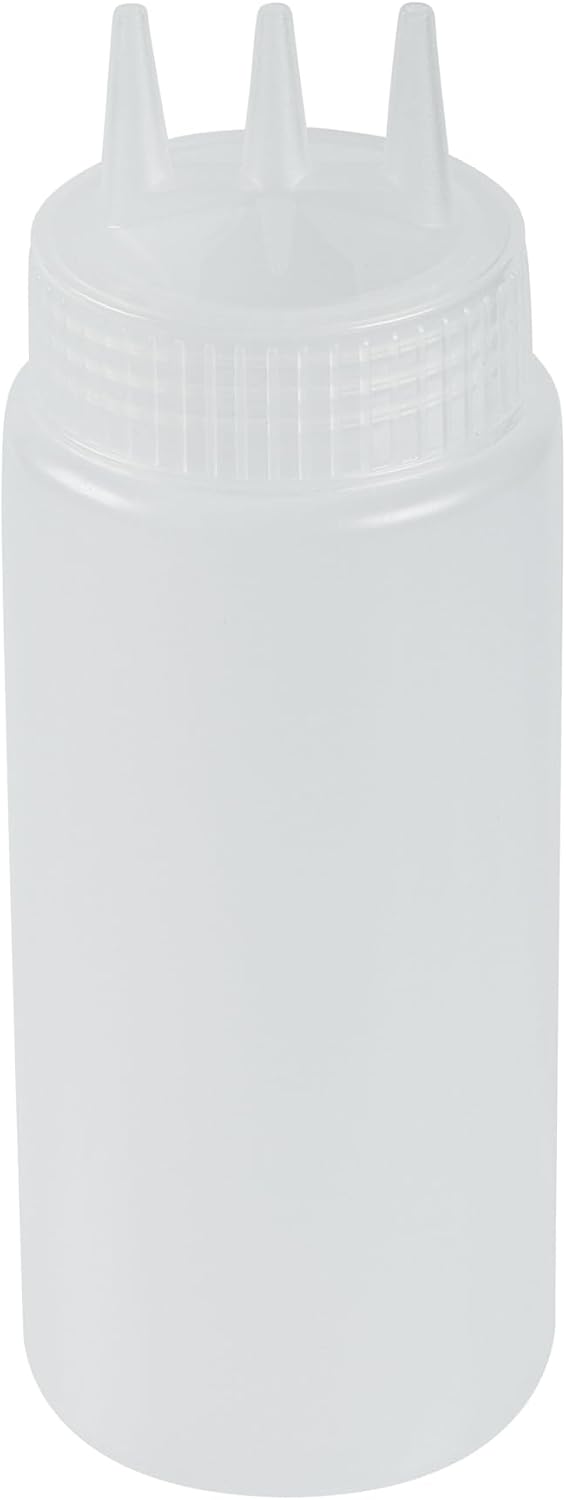 Plastic Squeeze Bottle 20 oz Refillable Condiment Bottle Large Valve Dishwashable Yellow Inverted Sauce Dispenser For Thick Condiments, Dressings, Batter, Sour Cream, And Syrups