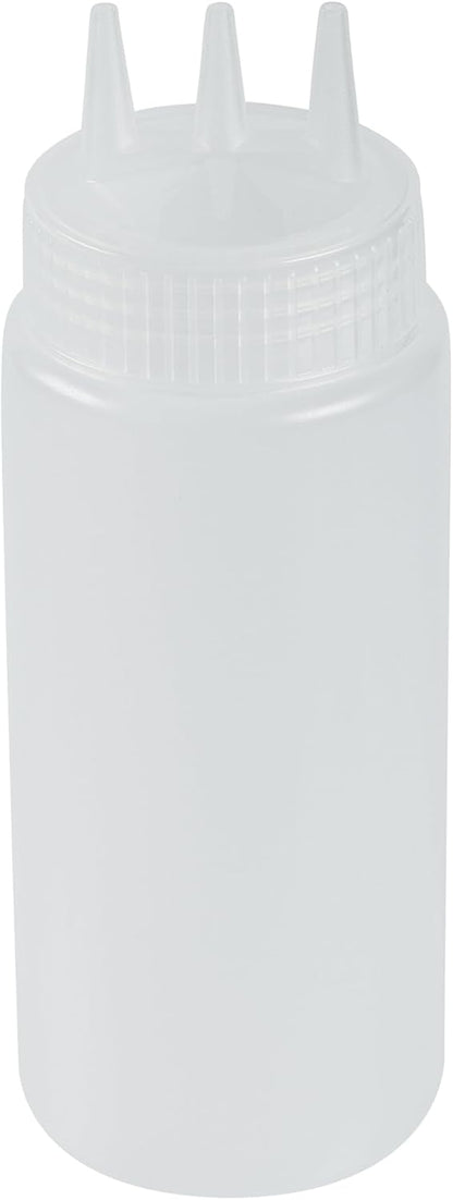 Plastic Squeeze Bottle 20 oz Refillable Condiment Bottle Large Valve Dishwashable Yellow Inverted Sauce Dispenser For Thick Condiments, Dressings, Batter, Sour Cream, And Syrups