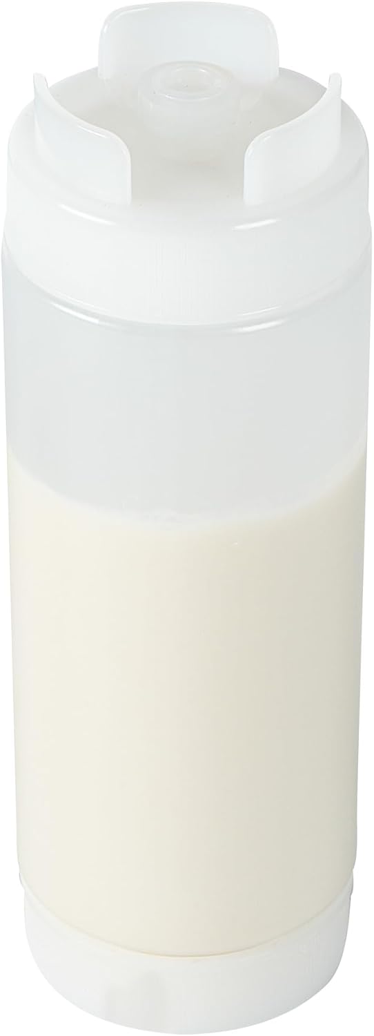 Plastic Squeeze Bottle 20 oz Refillable Condiment Bottle Large Valve Dishwashable Yellow Inverted Sauce Dispenser For Thick Condiments, Dressings, Batter, Sour Cream, And Syrups