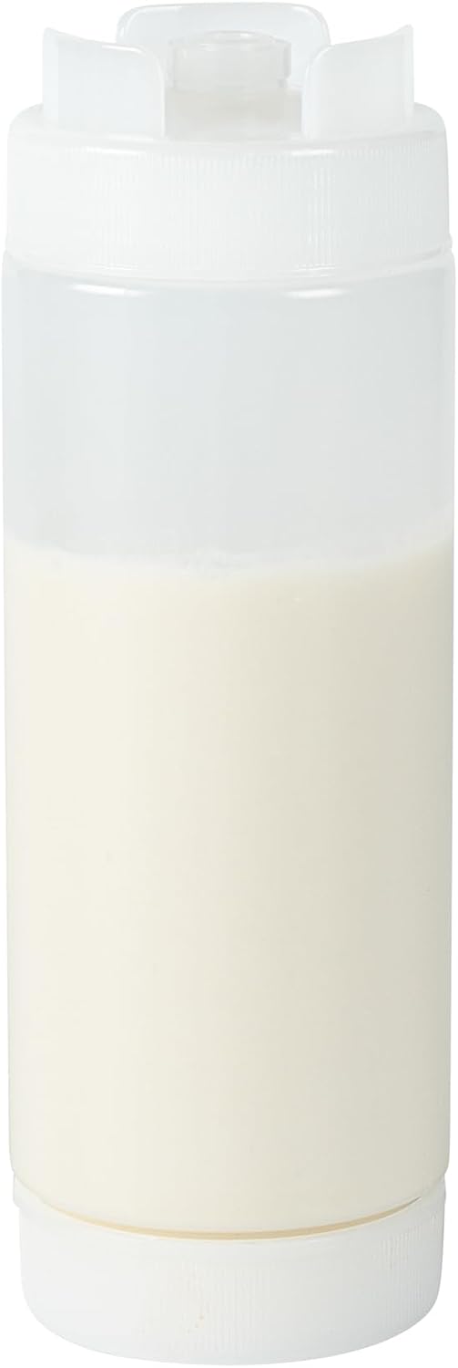Plastic Squeeze Bottle 20 oz Refillable Condiment Bottle Large Valve Dishwashable Yellow Inverted Sauce Dispenser For Thick Condiments, Dressings, Batter, Sour Cream, And Syrups