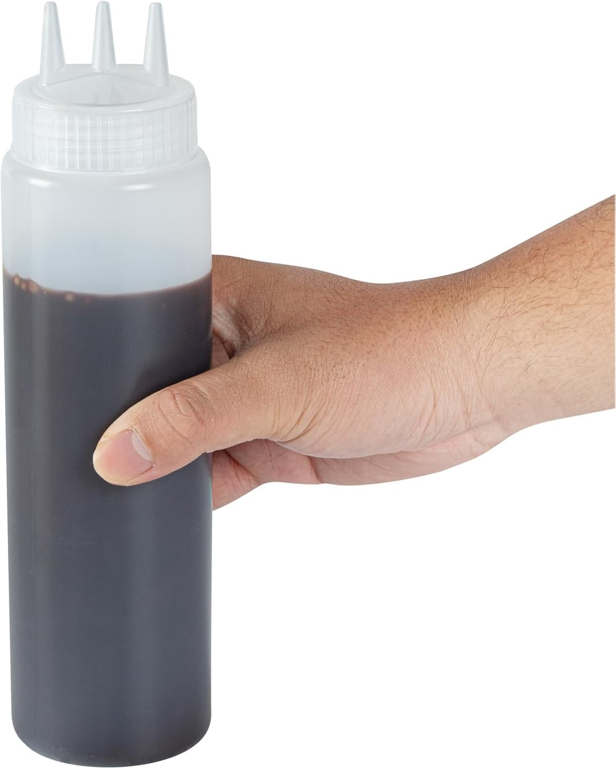 Plastic Squeeze Bottle 20 oz Refillable Condiment Bottle Large Valve Dishwashable Yellow Inverted Sauce Dispenser For Thick Condiments, Dressings, Batter, Sour Cream, And Syrups