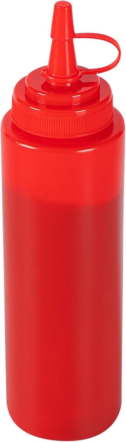 Plastic Squeeze Bottle 20 oz Refillable Condiment Bottle Large Valve Dishwashable Yellow Inverted Sauce Dispenser For Thick Condiments, Dressings, Batter, Sour Cream, And Syrups
