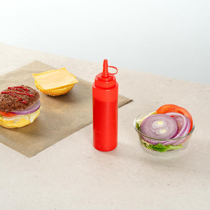 Plastic Squeeze Bottle 20 oz Refillable Condiment Bottle Large Valve Dishwashable Yellow Inverted Sauce Dispenser For Thick Condiments, Dressings, Batter, Sour Cream, And Syrups