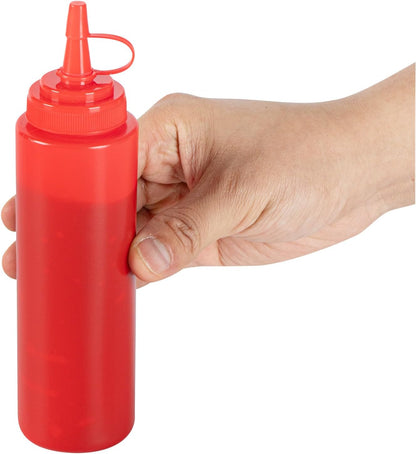 Plastic Squeeze Bottle 20 oz Refillable Condiment Bottle Large Valve Dishwashable Yellow Inverted Sauce Dispenser For Thick Condiments, Dressings, Batter, Sour Cream, And Syrups