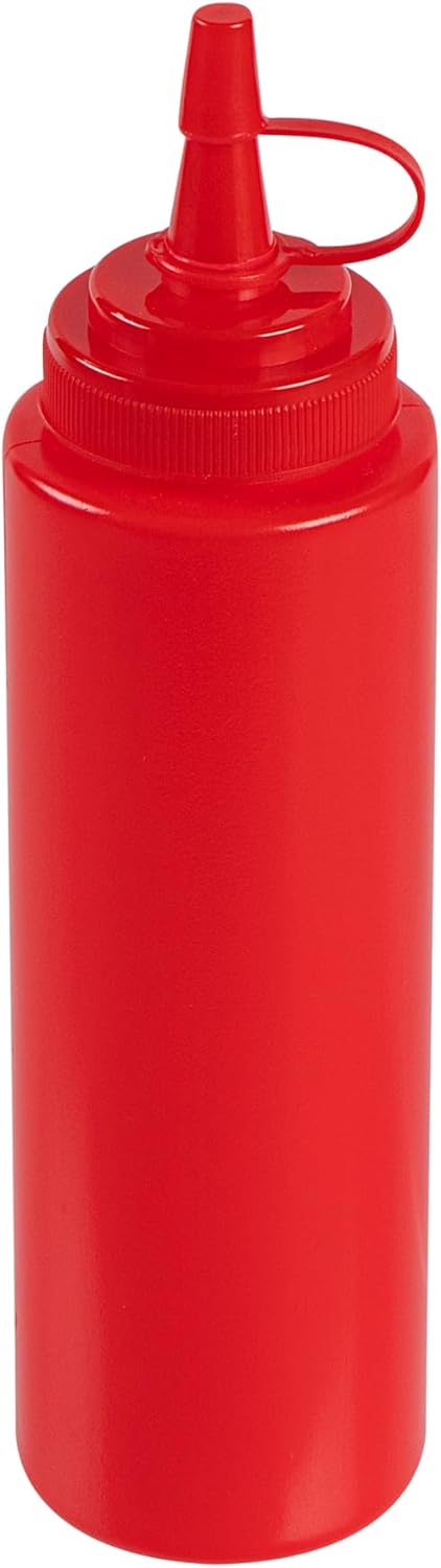 Plastic Squeeze Bottle 20 oz Refillable Condiment Bottle Large Valve Dishwashable Yellow Inverted Sauce Dispenser For Thick Condiments, Dressings, Batter, Sour Cream, And Syrups