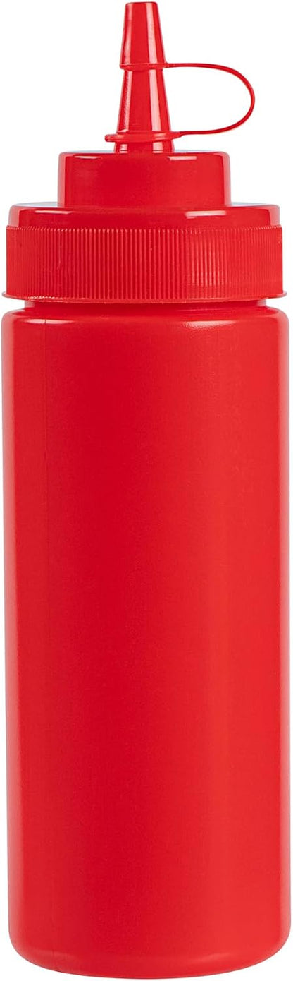Plastic Squeeze Bottle 20 oz Refillable Condiment Bottle Large Valve Dishwashable Yellow Inverted Sauce Dispenser For Thick Condiments, Dressings, Batter, Sour Cream, And Syrups